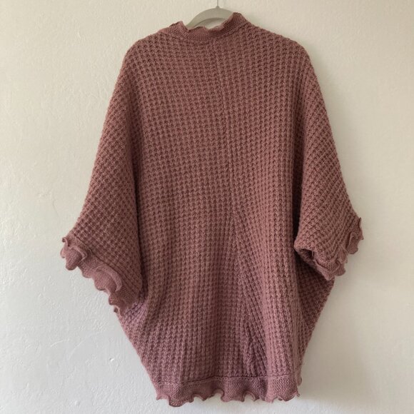 Anthropologie Moth Rocia Mauve Crochet Knit Open Cardigan Cottagecore Wool Small - Picture 7 of 11